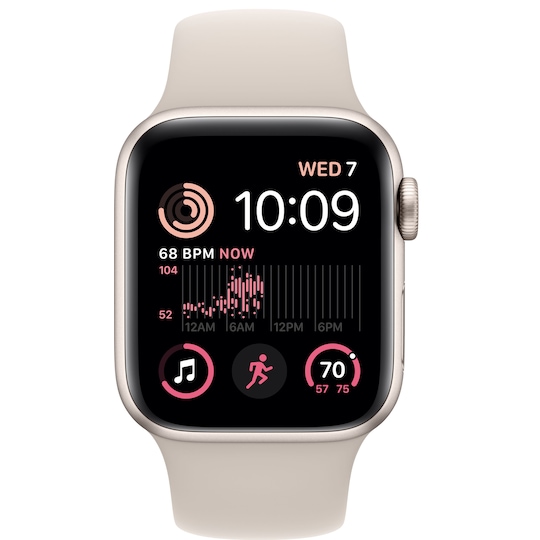 Apple Watch SE 2nd Gen 40 mm GPS (Starlight Alu/Starlight sportsbånd)