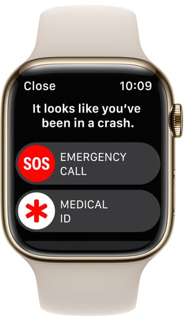 Apple Watch Series 8 45mm Cellular (gold stainless steel/starlight sportsbånd)