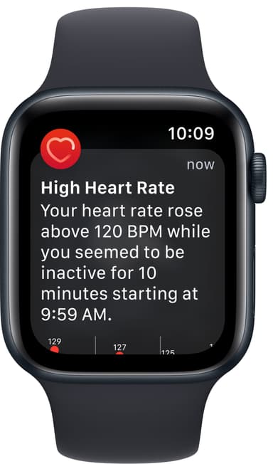 Apple Watch SE 2nd Gen 44 mm GPS (Midnight Alu/Midnight sportsbånd)
