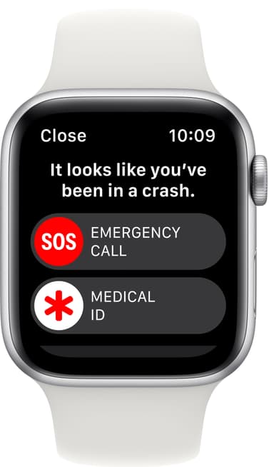Apple Watch SE 2nd Gen 44 mm GPS (Silver Alu/White sportsbånd)