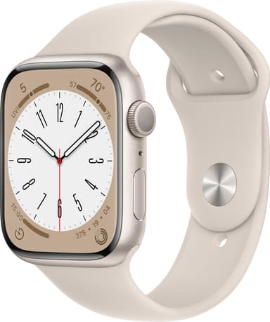 Apple Watch Series 8 45mm GPS (starlight alu./starlight sportsbånd)