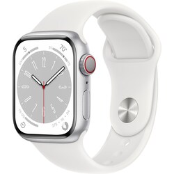 Apple Watch Series 8 41mm Cellular (silver alu./white sportsbånd)