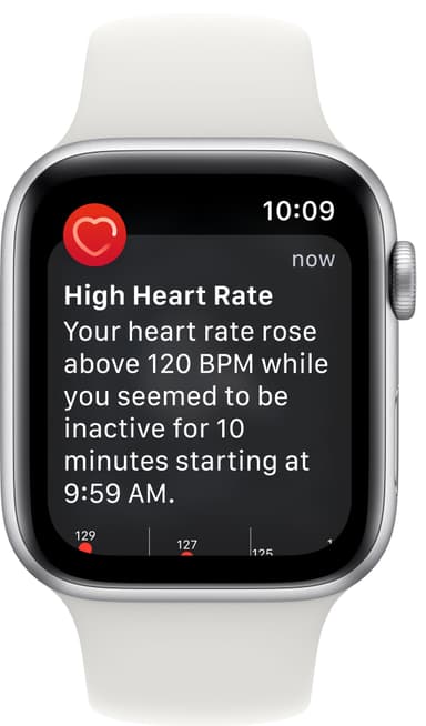 Apple Watch SE 2nd Gen 44 mm GPS (Silver Alu/White sportsbånd)