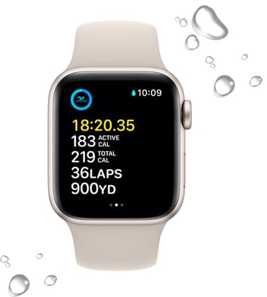 Apple Watch SE 2nd Gen 40 mm LTE (Starlight Alu/Starlight sportsbånd