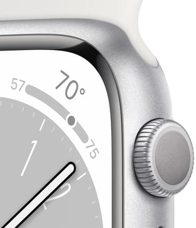 Apple Watch Series 8 45mm GPS (silver alu./white sportsbånd)