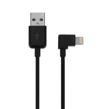 Lightning usb-kabel vinklet – Sort