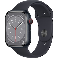 Apple Watch Series 8 45mm Cellular (midnight alu./midnight sportsbånd)