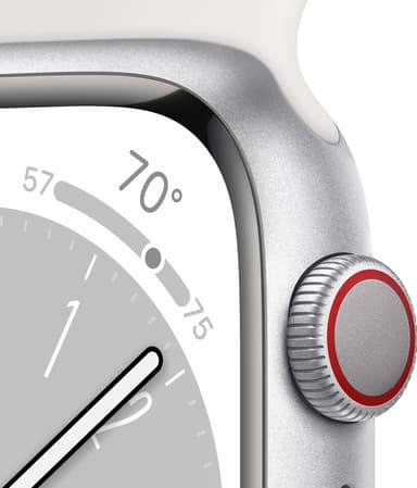 Apple Watch Series 8 41mm Cellular (silver alu./white sportsbånd)