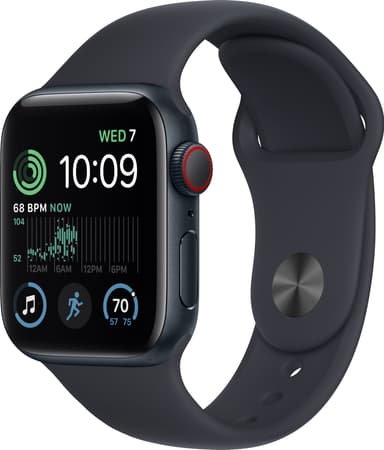 Apple Watch SE 2nd Gen 40 mm LTE (Midnight Alu/Midnight sportsbånd)