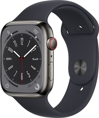 Apple Watch Series 8 45mm Cellular (graphite stainless steel/midnight ...