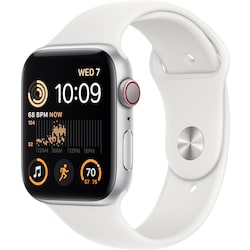 Apple Watch SE 2nd Gen 44 mm LTE (Silver Alu/White sportsbånd)