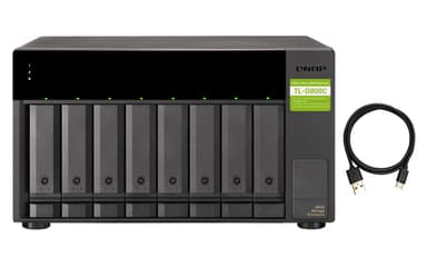 QNAP TL-D800C drevkabinet HDD/SSD kabinet Sort, Grå 2.5/3.5"