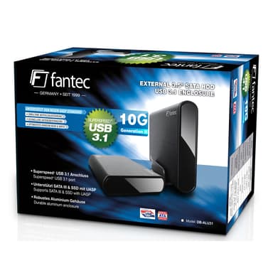 Fantec DB-ALU31 HDD kabinet Sort 3.5"