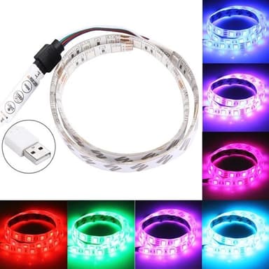 USB LED Lyskæde - 50 cm med 20 Forskellige Lyseffekter