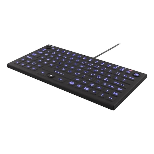 DELTACO Mini Silicon keyboard, spill proof, blue LED, IP68, black