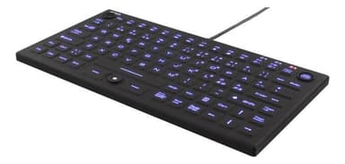 DELTACO Mini Silicon keyboard, spill proof, blue LED, IP68, black