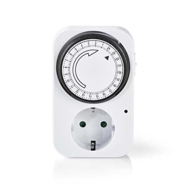 Timer | Analogue | Indendørs | 230 V AC | Strømkabel side B: Stikprop med sidebens jord / Type F (CEE 7/7) | 3500 W | Skiftecyklus: 15 min | IP20