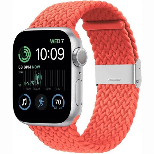 Flettet Elastik Armbånd Apple Watch SE 2022 44mm - rød