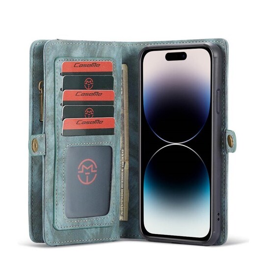 Multi Wallet CaseMe 11-kort Apple iPhone 14 Pro - Blå