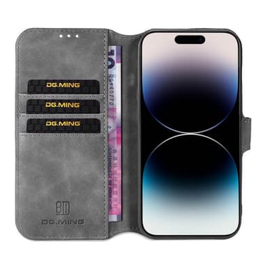 DG-Ming Wallet cover 3-kort Apple iPhone 14 Pro - Grå