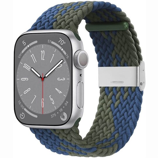 Flettet Elastik Armbånd Apple Watch 8 (45mm) - blågrøn