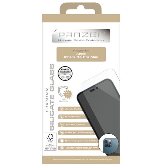 Panzer Full-Fit Silicate iPhone 14 Pro Max skærmbeskytter