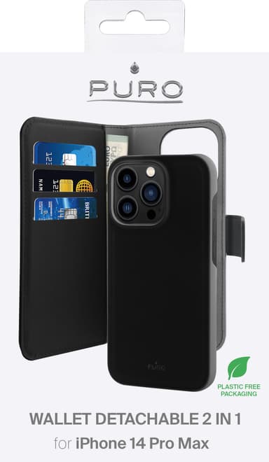 Puro 2-i-1 pung til iPhone 14 Pro Max (sort)