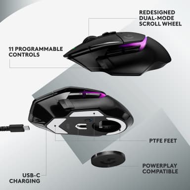 Logitech G502 X Plus trådløs gaming mus (sort)