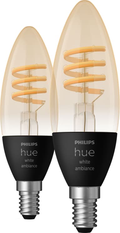 Billede af Philips Hue WA 4,6W Filament pære E14 (2-pak)