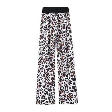 Bløde bukser Leopardmønster Hvid / Sort / Brun (XXXL)