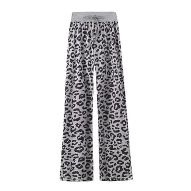 Bløde bukser Leopardmønster grå / sort (XXXL)