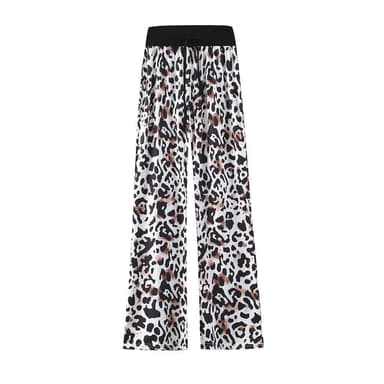 Bløde bukser Leopardmønster Hvid / Sort / Brun (XXXL)