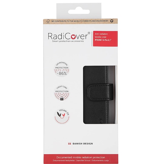 Radicover flipetui til iPhone 14 Pro (sort)