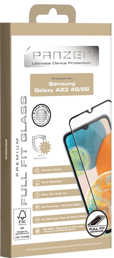 Panzer Full-Fit skærmbeskytter til Samsung A23 4G/5G