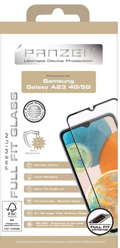 Panzer Full-Fit skærmbeskytter til Samsung A23 4G/5G
