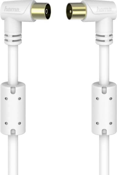 Hama antennekoaksialkabel 90°, 90 dB (3 m/hvidt) | Elgiganten