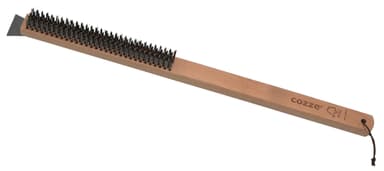 Cozze® stålbørste med skraber og trægreb 25 x 4,5 x 60 cm