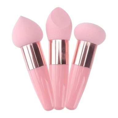 Foundation Sponge Puff Svampehoved Tør og våd Makeup Puff Svamp 3 Pack Lyserød