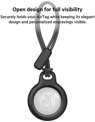 Apple AirTag-skal med bånd ABS Black