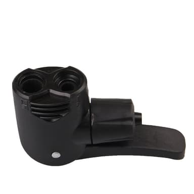 Dual Head Cykel Cykel Pumpehoved Dyse Slange Adapter Connector Sort