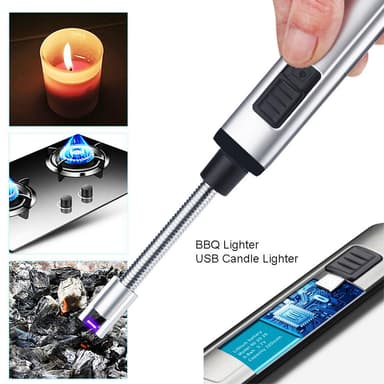 lighter USB genopladelig 2 dele Sølv | Elgiganten