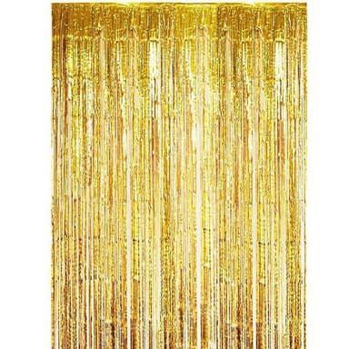 Festligt glittergardin glitterdraperi i guld 1x2 meter