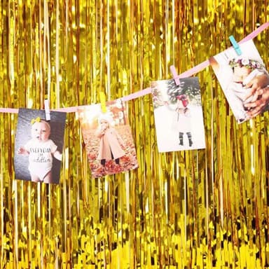 Festligt glittergardin glitterdraperi i guld 1x2 meter