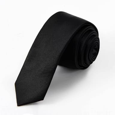 Lille smalt slips til mænd Damer Polyester Sort
