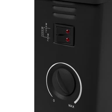 VONROC El-radiator - 2000W - Sort - Justerbar termostat - 3 varmeindstillinger - Til rum op til 24m2 - Ekstra tykt stål
