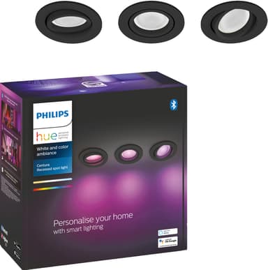 Philips Hue Centura forsænket spotlys 3x5,7 W (sort)