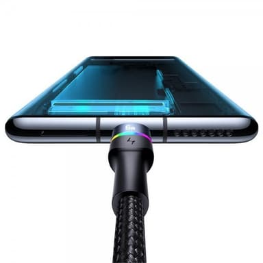USAMS Kabel U76 LED USB-A/USB-C 1.2 m Guld