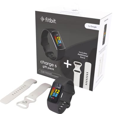 Fitbit Charge 5 aktivitetsmålerpakke (sort/hvidt)
