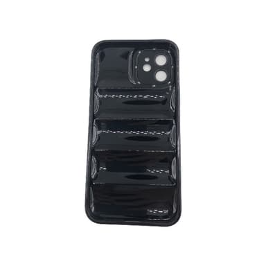 The Puffer Phone Case Down Soft Touch Jacket 3D beskyttelsescover Sort iPhone 12