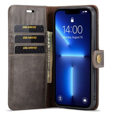 DG MING iPhone 14 Pro 2-i-1 Magnet Pungetui - Grå